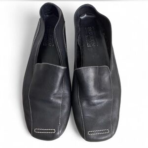 Black Slip-On Leather Shoes